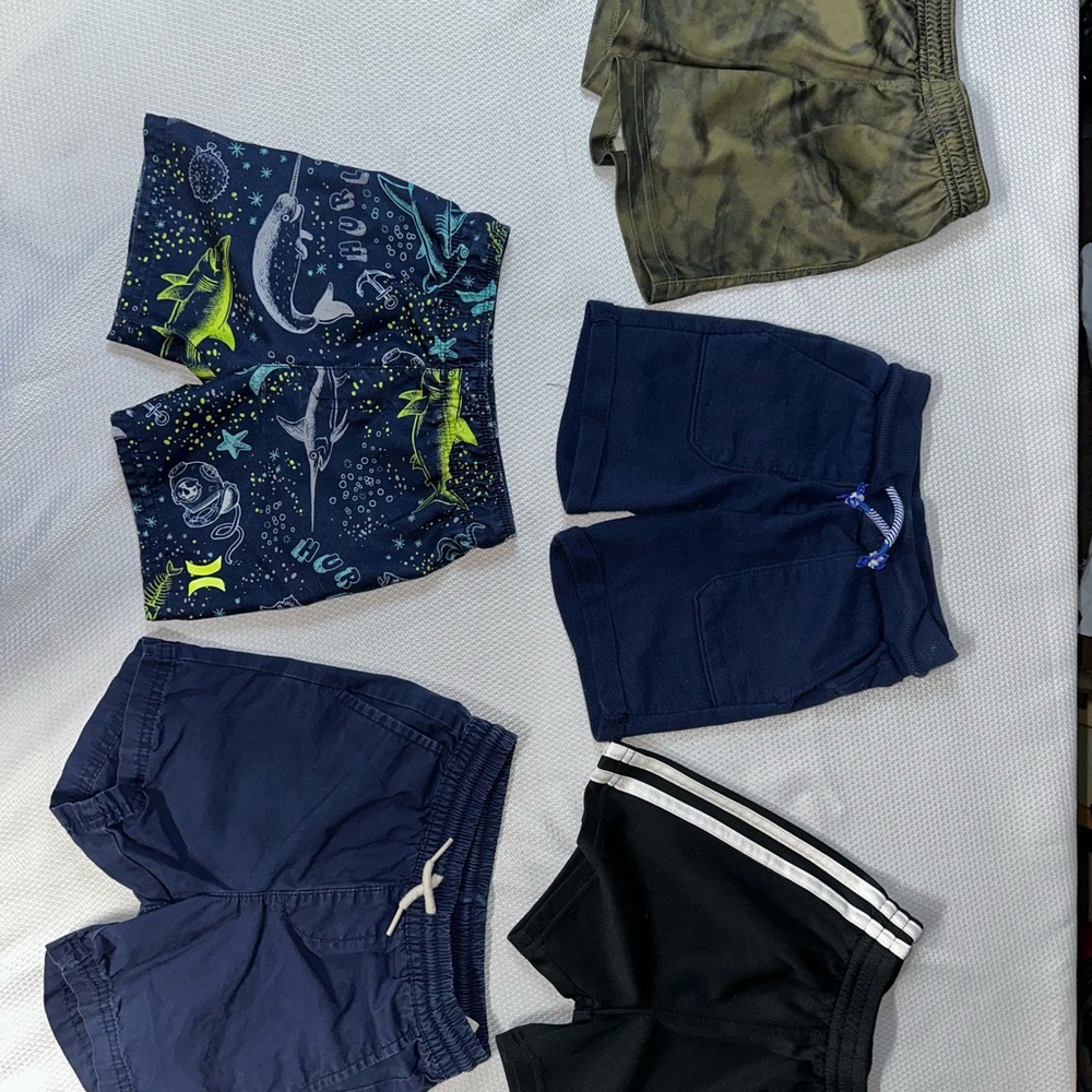 Lot of toddler boys shorts. Under Armour, Hurley, Adidas, Cat & Jack, Old Navy